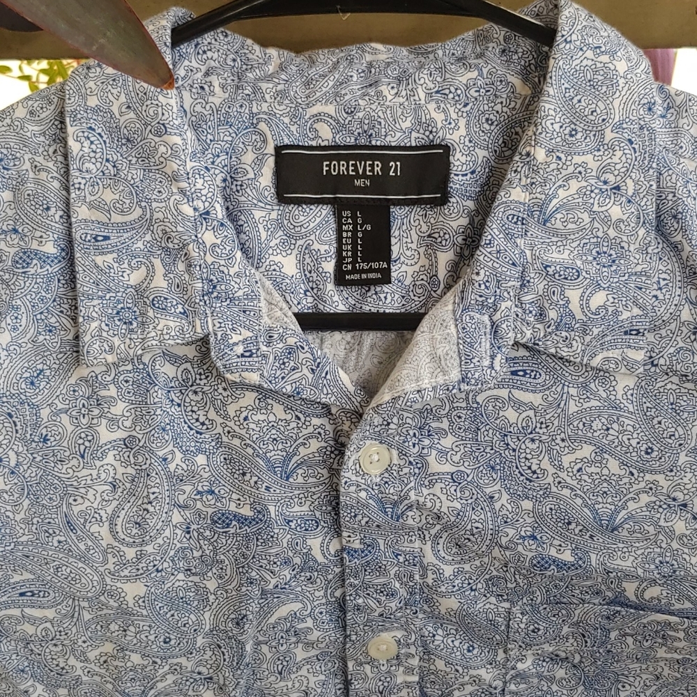 Forever 21  paisley button up pocket tee